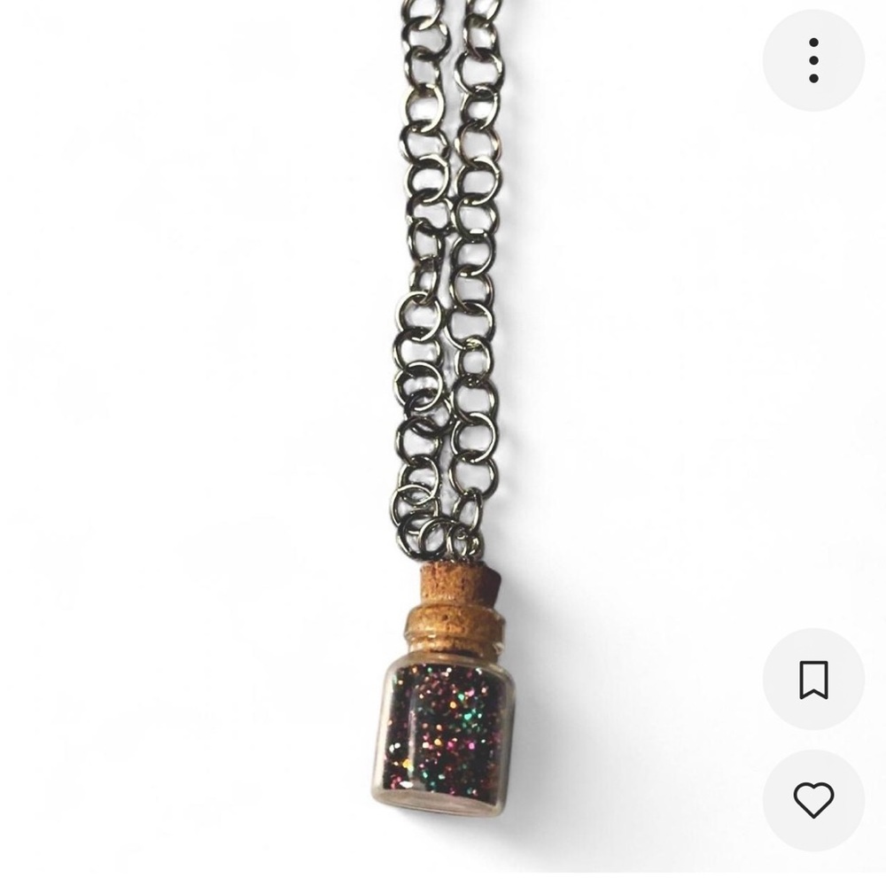 Glitter Bottle Pendant Custom necklace